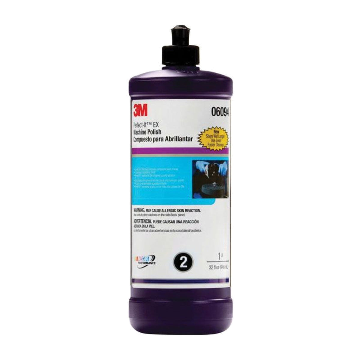Botella de 3M Perfect-It EX Machine Polish gris, pulimento de acabado para eliminar hologramas