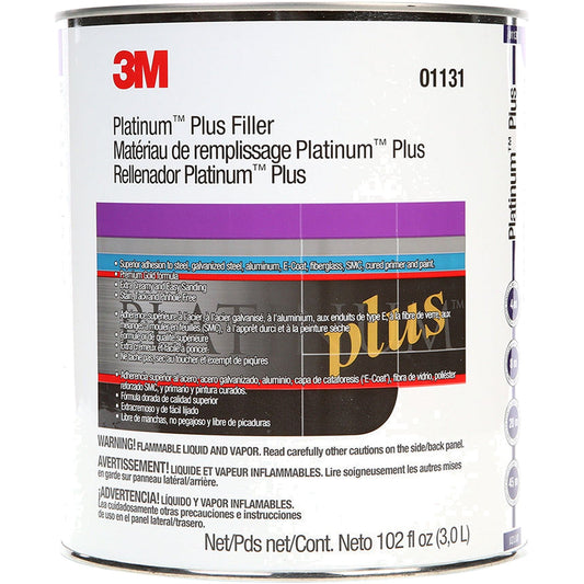 Lata de 3 L de 3M Platinum Plus Filler, masilla premium de acabado ultrafino referencia 01131
