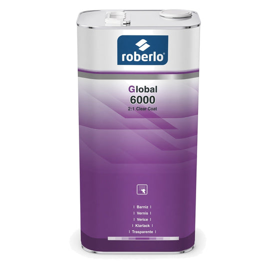 Lata de 5 L de Roberlo Global 6000, barniz acrilico 2K de alto rendimiento para talleres de volumen