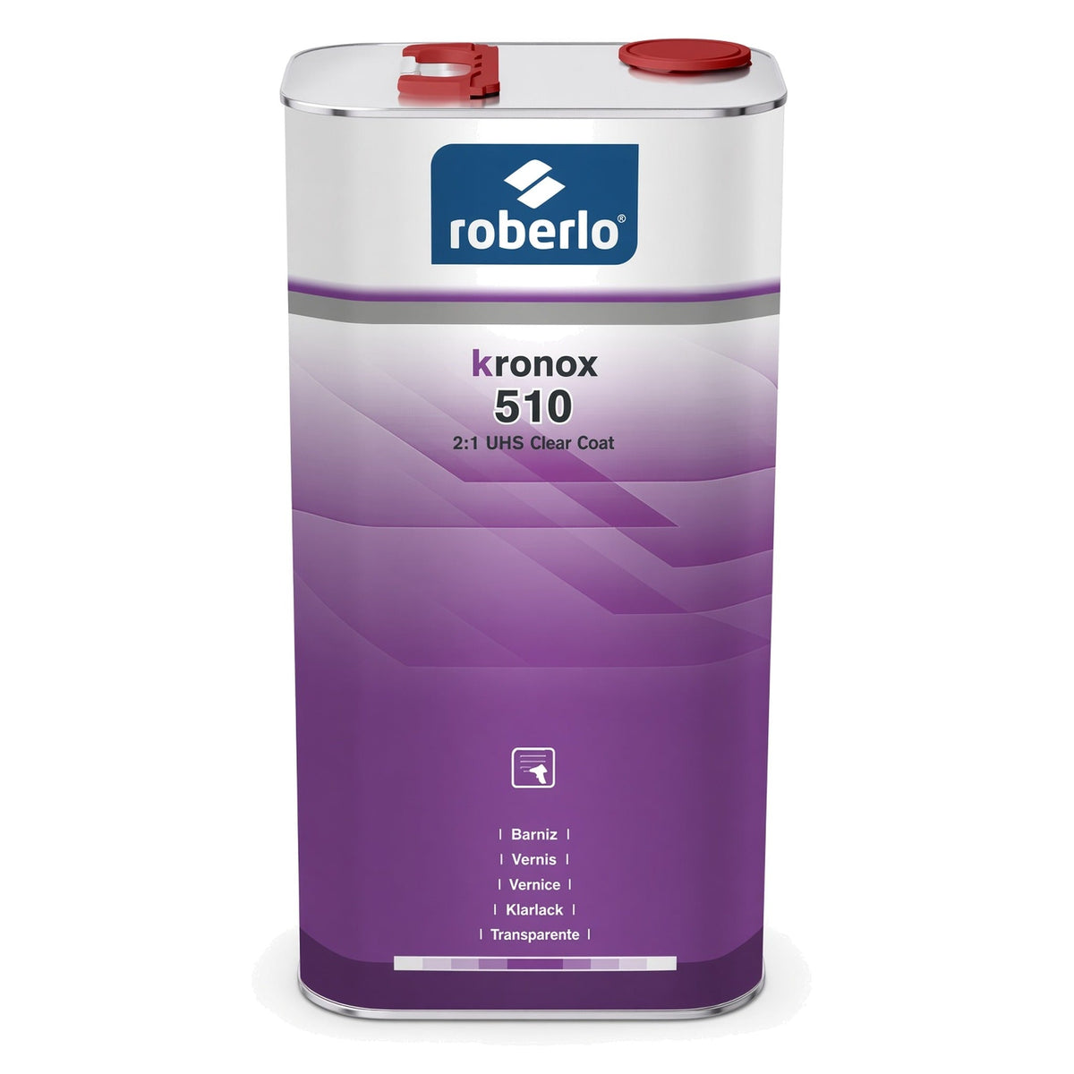 Lata de Roberlo Kronox 510, barniz UHS 2:1 de bajo contenido en COV para normativa ambiental exigente