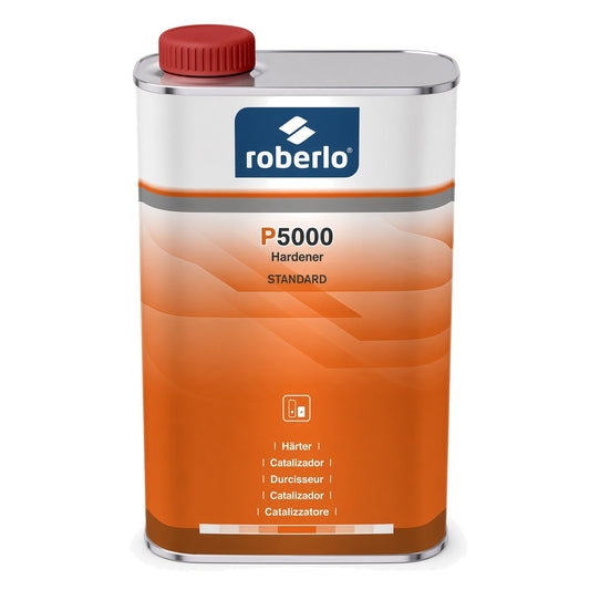 Lata de Roberlo P5000 Hardener Standard, catalizador poliuretanico para sistemas 2K de repintado