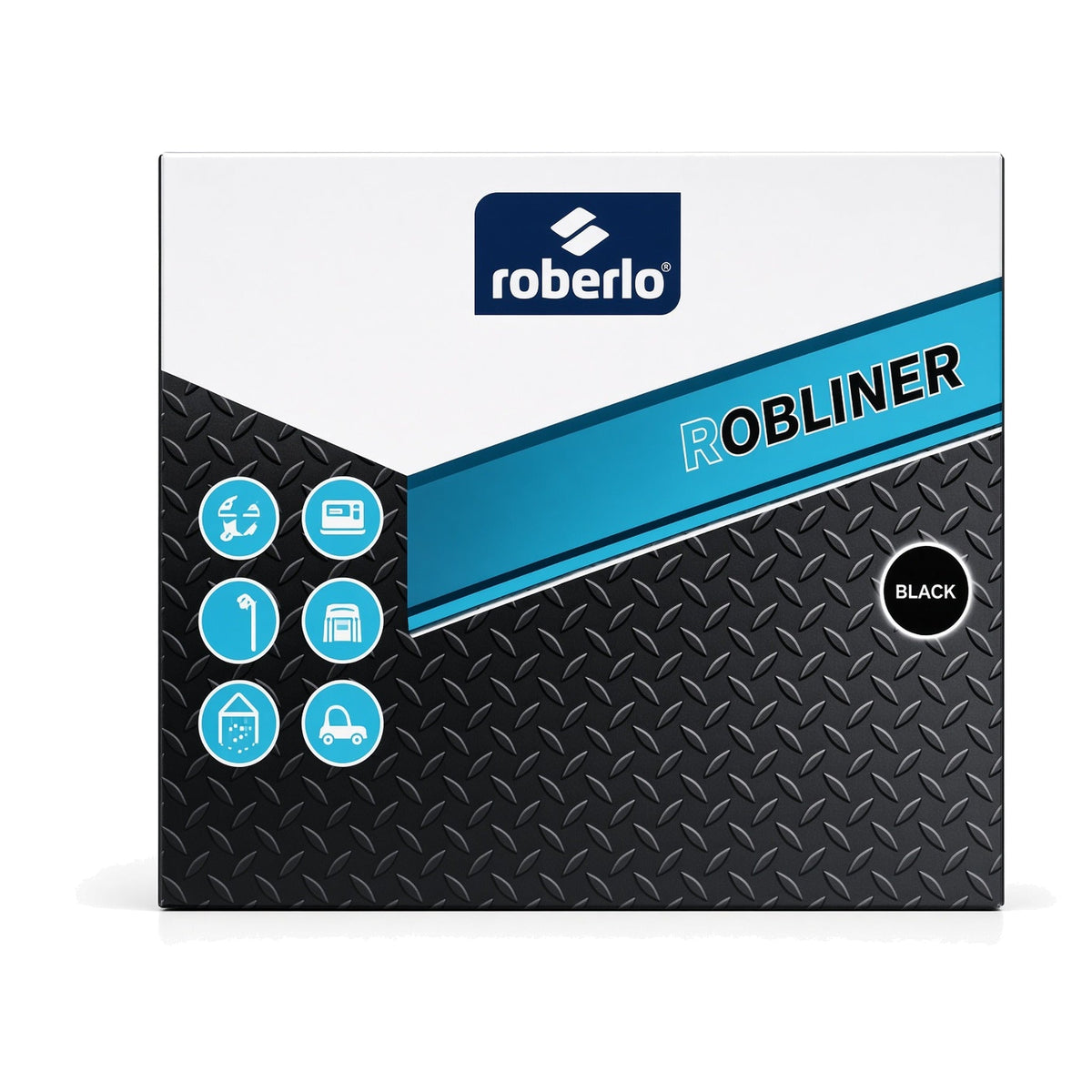 Caja del kit Roberlo Robliner negro, recubrimiento acrilico poliuretanico 2K de alta resistencia