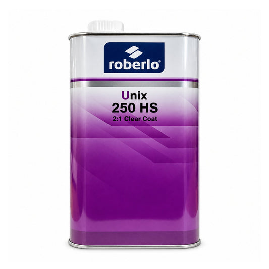 Bidón de Roberlo Unix 250 HS, barniz acrílico de altos sólidos 2:1